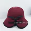 Sombrero de Fieltro de Lana Australiana Estilo Hepburn con Lazo y Cola de Golondrina para Mujer, Sombrero de Pescador Cálido para Otoño e Invierno, Sombrero Cloche Versátil