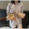 Bolso Satchel Francés Casual Simple Elegante de Nuevo Estilo Transfronterizo 2025, Bolso de Cubo Plisado de Alta Gama para Mujer