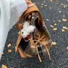 Bolsos para Mujer Nuevo Otoño e Invierno Cuadros Bolsos de Moda Bolsos de Lana Empalme Retro Bolsos Tote Estilo Ins Bolsos de Hombro Único Cruzados