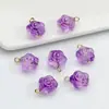 Contas de Flor de Rosa de Vidro Transparente Acessórios para Joias DIY Camélia Perfurada Diretamente Pulseira Colar Pingente Materiais de Contas Soltas