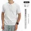 Camisa Polo Tricotada Transfronteiriça Europeia e Americana para Homem, Mangas Raglan, Cor Sólida, Gola Polo Reversível, Estilo Fino, Casual de Negócios, Toque de Luxo, Mangas Curtas Respiráveis