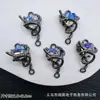 Colgante Doble Corazón Colorido con Microincrustaciones de Circonita, Charm de Corazón Entrelazado, Accesorios de Joyería para Pulsera de Cuentas DIY