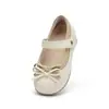 Sapatos Infantis Balabala Sapatos de Princesa para Meninas 2026 Novos Sapatos de Couro Color-Blocking para Primavera e Outono com Laço 3D em Camada Dupla