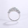 Anel de Prata S925 Leve Luxo Elegante Sensação de Alto Padrão Diamante Moissanite Anel de Diamante de Alto Carbono Simples Cinco Estrelas Europeu e Americano para Mulheres