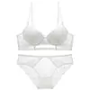 Lencería sexy de encaje transfronteriza de comercio exterior para mujeres con poco busto, sujetador push-up con diseño de tirantes, conjunto de sujetador ajustable