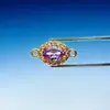 Color Duradero Oro de 18 Quilates Circonita Oval Doble Colgante Joyería Hecho a Mano DIY Pulsera Collar Pulsera de Cuentas Accesorios Materiales