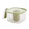 Caja de condimentos de cuatro compartimentos con asa abatible, tarro de condimentos de cocina, tarro de sal, caja de condimentos gourmet a prueba de humedad para el hogar, con tapa