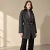 Huang Yuxiang Outono/Inverno 2026 Casaco de Caxemira Lã Dupla Face Casaco de Lã Marca Ceid para Mulheres Baixas Roupão 100% Caxemira para Mulheres