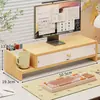 Soporte de altura ajustable para computadora, soporte de escritorio para monitor de oficina con cajón, estante de almacenamiento de escritorio, organizador de escritorio de oficina