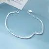 Nalan Plata S925 Estilo Coreano de Moda Simple Cadena de Caja Cuadrada Pulsera Elegante y Personalizada Joyería para Mano S1992