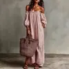 Vestido Longo Listrado Solto Amazon Verão Novo Cruzamento de Fronteira Moda Feminina Plus Size Manga Curta Tendência