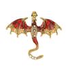 Broche de Dragón de Esmalte Vintage Europeo y Americano para Hombre con Diamantes Incrustados Pin de Animal Corsage Personalizado Transfronterizo Accesorios para Traje Abrigo Mujer