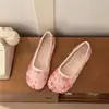 Cómodos Zapatos de Noche Nuevos Estilo Chino de Punta Redonda con Cordones, Zapatos Planos tipo Bailarina Poco Profundos con Forma de Pétalo para Mujer, Estilo Francés 2026