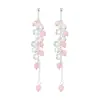 Pendientes Largos de Borla con Perla y Circonita de Aguja de Plata S925, Lujo Ligero, Moda de Nicho, Temperamento Dulce de Alta Gama para Mujer