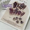 Joyería para Uñas Diamante Retro Negro Ciruela Púrpura Fondo Transparente Alta Calidad Corte Huazi Corazón Torcido Huevo de Paloma Cristal Fondo Puntiagudo Diamante de Cristal