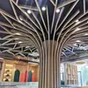 Grelha de Teto Quadrada de Alumínio com Design de Madeira, Tubo Quadrado de Alumínio Revestido com Flúor Curvo para Interior e Exterior, Fabricante, Luxo Leve