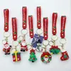 Llavero de Santa Claus transfronterizo, colgante de figura de goma blanda 3D, colgante de suministros navideños de dibujos animados, decoración de árbol de Navidad