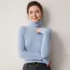 Suéter de cachemira para mujer, 100% cachemira pura, prenda de alta calidad, cuello alto, corte ajustado, suéter de punto, top base ajustado