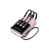 2026 Nuevo Modelo Power Bank Mini Portátil Transfronterizo con Cargador de Cuatro Cables Integrado, Mini Fuente de Alimentación Móvil, Regalo con Logo Personalizado