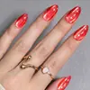 24 piezas de uñas postizas listas para usar de la fábrica de origen, forma almendrada tipo ojo de gato con destellos de estrella y adornos de estrellas
