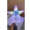 Estrela de Topo para Árvore de Natal Luz LED Estrela Brilhante Estrela de Cinco Pontas Caixa de Luz Decoração de Quarto Enfeite de Árvore de Natal Luz