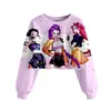 Patrón Transfronterizo Nuevo Grupo Cazador de Brujas K-Pop Sudadera Casual Corta para Chicas Estampado 3D Cuello Redondo Suministro