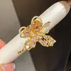 Anillo Abierto de Mariposa con Circonita, Lujo Ligero y Sensación de Alta Gama, Anillo para el Dedo Índice, Súper de Ensueño, Exquisito, Moderno, Elegante, Accesorio Versátil para la Mano