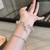 Pulsera de Cinta de Lazo con Perlas Blancas de 10 mm Hielo Translúcido de Lujo Ligero para Mujer Pulsera Fresca y Dulce como Regalo para Novia