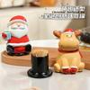 Tarro de Palillos Navideño con Alta Apariencia y Lindo y Creativo Papá Noel Almacenamiento de Palillos de Escritorio Adornos de Decoración de Mesa