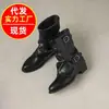 Botas de tacón grueso estilo western retro con punta redonda y punta fina, fruncidas en la pantorrilla, con hebilla, para mujer, zapatos individuales, nueva colección primavera y otoño 2026