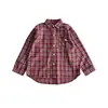 Camisa de manga larga para niño, camisa de cuadros estilo coreano para niños, nuevo modelo 2026, tops y chaquetas de otoño para niños pequeños, moda transfronteriza