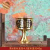 Copa de Vino de Cobre Rellena de Oro y Jade Hongda Totalmente de Latón para Ofrendas Taza de Agua Bendita Copa de Vino de Cobre Engrosada Adornos