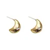 Moda Retro Europea y Americana Pendientes Metálicos de Gota de Agua Lujo Ligero Sentido de Gama Alta Pendientes de Botón de Nicho Diseño Simple Accesorios Versátiles para Pendientes para Mujer