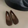 Zapatos Planos de Suela Lisa para Mujer 2024 Nuevos Retro de Suela Blanda Zapatos de Pezuña de Cerdo Zapatos de Punta Dividida Nicho Zapatos Plegados de Abuela Mocasines