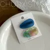 Acetato texturizado moda color de contraste clip para flequillo pico de pato nueva moda lindo gota de agua gorda horquilla lateral par de clips