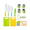Juego de Cocina de Juguete para Niños Plástico Seguro Cuchillo para Cortar Frutas Cuchillo Pelador Tabla de Cortar Set de Enseñanza de Suplementos Alimenticios para Niños