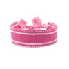 Nuevo Pulsera Tejida Transfronteriza Letra Bordada Logo DIY Estilo Étnico Pulsera Cinta Bohemia Correa de Muñeca