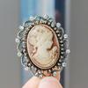Broche de camisola de comercio exterior de moda europea y americana, ramillete de cabeza de belleza, ramillete de aleación de diamantes de imitación, alfiler de ropa, accesorios para mujeres