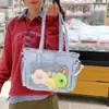 Nueva Bolsa de Hombro Ligera Cruzada Transparente con Insignia Estilo Japonés de Alta Apariencia Color Caramelo Chica Dulce