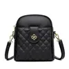 2026 Nuevo Bolso Pequeño de Moda Sencilla con Cuadros de Diamantes para Mujer Bolso para Teléfono Versátil de Gama Alta Bolso de Hombro Único Cruzado