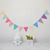 Bandera de feliz cumpleaños decoración de fiesta diseño de escena niño y niña de un año accesorios para fotos infantiles bandera colorida
