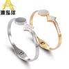 Pulsera de moda coreana con flecha redonda de acero de titanio, personalidad simple para mujer, pulsera de acero inoxidable, joyería al por mayor HL051