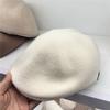 Boina de lana vintage versátil de estilo japonés para mujer, con hebilla de cinturón sencilla, para otoño e invierno.