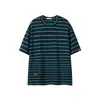 2026 Nueva Camiseta Casual de Manga Corta a Rayas para Hombre, Camiseta de Cuello Redondo Holgada de Moda para Hombre