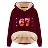 Sudadera con Capucha y Cordón de Manga Larga Holgada Casual de Gran Tamaño para Otoño e Invierno, Composito de Imitación de Algodón, Lana de Cordero, Hombro Caído