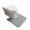 Alfombrilla de Piso para Baño Estilo Similar al Lino Transfronteriza de Amazon, Alfombrilla en Forma de U para Inodoro, Alfombrilla para Pies Absorbente de Agua de Secado Rápido, Disponible para Dropshipping