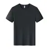 [Estilo Personalizado] Nova Camiseta Simples de Manga Curta com Gola Redonda, Novo Estilo de Verão, Cor Sólida, Tendência de Moda Simples, Versão Coreana, Largura de Ombro Regular