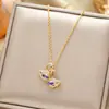 Moda Leve Luxo Titânio Colar de Aço Feminino Simples All-match Requintado Pingente de Zircão Internet Celebridade Clavícula Cadeia Nicho Jóias de Alta Qualidade