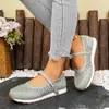 2025 Primavera y Verano Nuevos Comercio Exterior Talla Grande Transfronterizo Transpirable Poco Profundo Hebilla Zapatos Casual Versátil Zapatos de Mujer Europeos y Americanos