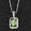 Collar de Piedras Preciosas Coloridas para Hombre, Joyería Popular de Hip-Hop Europeo y Americano Transfronterizo, Accesorios de Alta Gama para Mujer, Colgante de Zirconia
